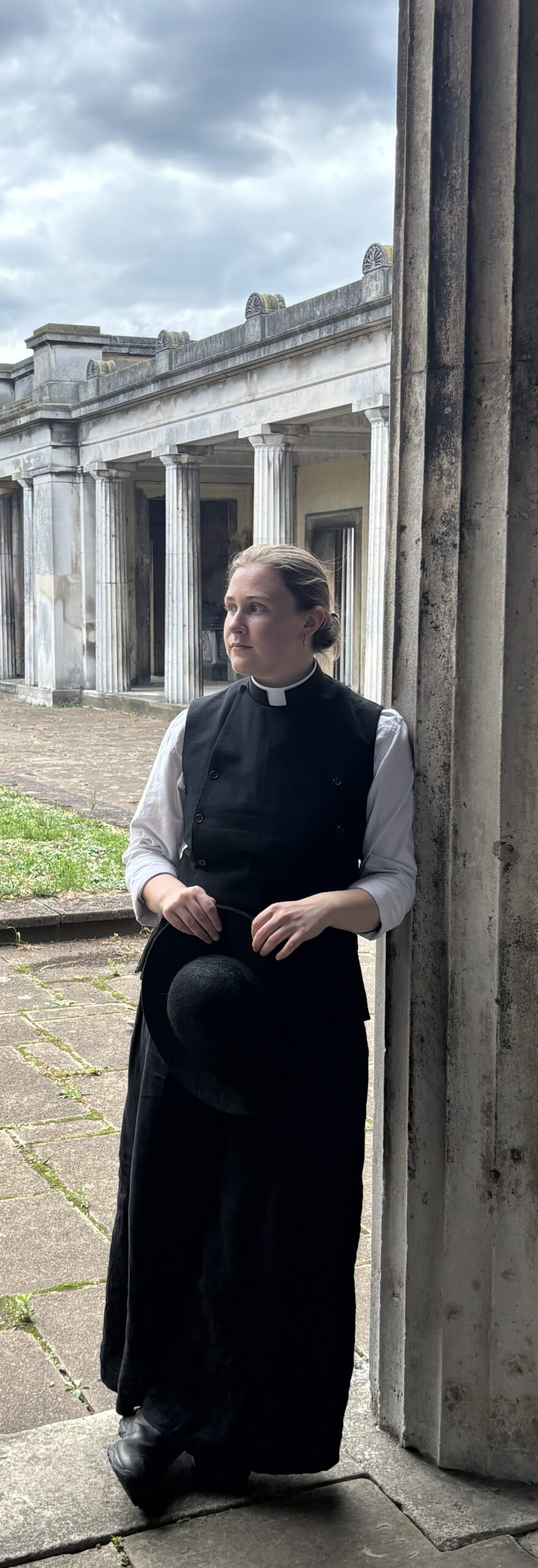 A photograph of Mother Elizabeth, she is a young woman, dressed in clericals. 